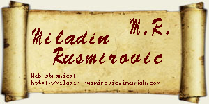 Miladin Rusmirović vizit kartica